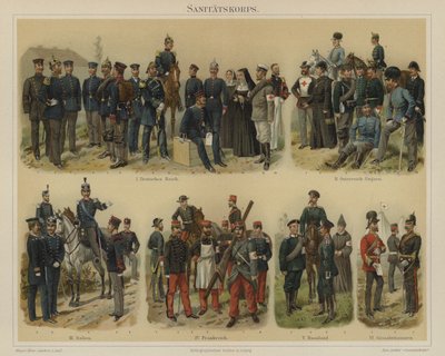 Corpo médico dos exércitos europeus (cor litho) de Richard Knotel