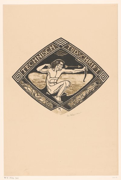 Design de capa para: Revista Técnica, 1914 de Richard Nicolaüs Roland Holst (signed by artist)