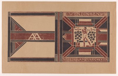 Desenho da capa para: Wendingen, 1921
Trabalho dos delegados (título sobre o objecto) de Richard Nicolaüs Roland Holst (signed by artist)