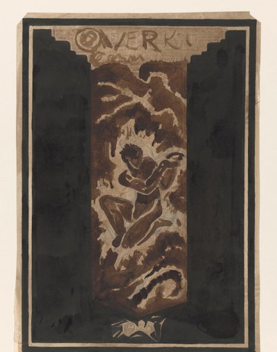 Primeiro design para a capa de Over Kunst, II, de R.N. Roland Holst de Richard Nicolaüs Roland Holst