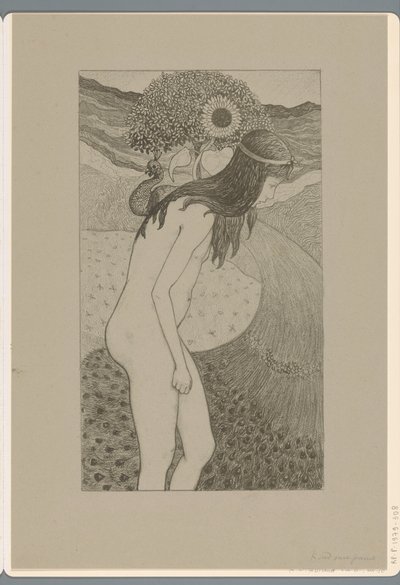 Criança com pavão (título no objeto) de Richard Nicolaüs Roland Holst