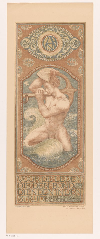 Homem carregando uma âncora em seus ombros de Richard Nicolaüs Roland Holst
