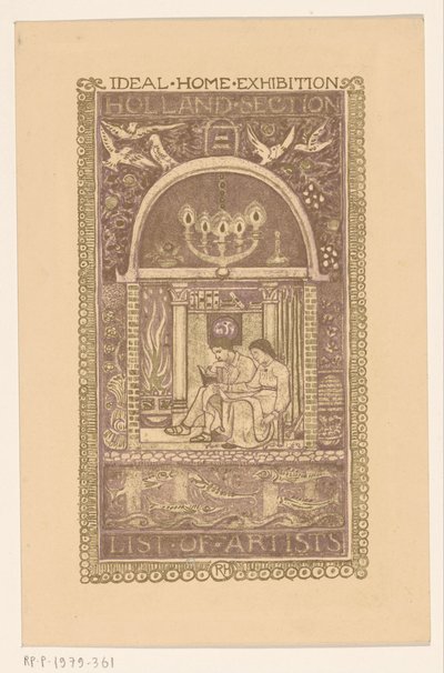 Desenho da capa para: Catálogo da Exposição Home Ideal, 1912 de Richard Nicolaüs Roland Holst