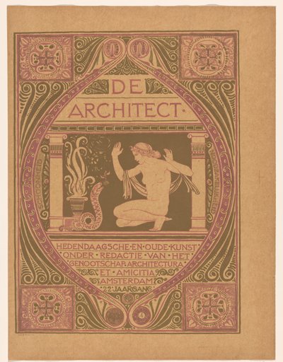 Design da capa para: De Architect, 1911 de Richard Nicolaüs Roland Holst
