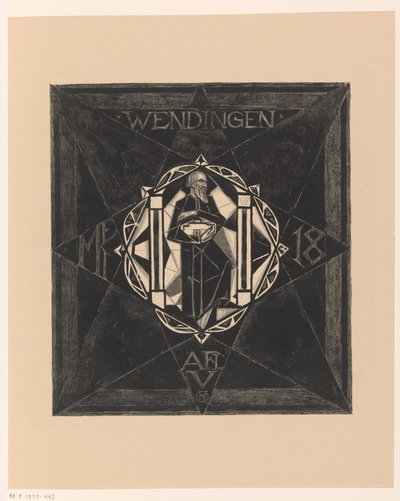 Desenho da capa para: Twists, 1918 de Richard Nicolaüs Roland Holst