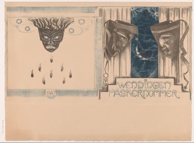 Desenho da capa para: Twists, edição Máscara, 1920 de Richard Nicolaüs Roland Holst