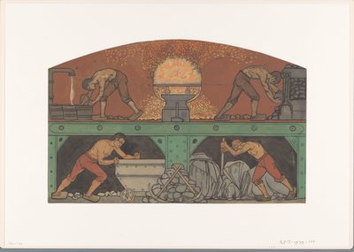 Desenho para pintura na Bolsa de Valores de Berlage: A Indústria de Richard Nicolaüs Roland Holst