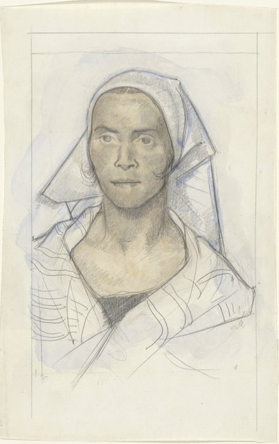 Retrato de uma mulher com véu de cabeça de Richard Nicolaüs Roland Holst