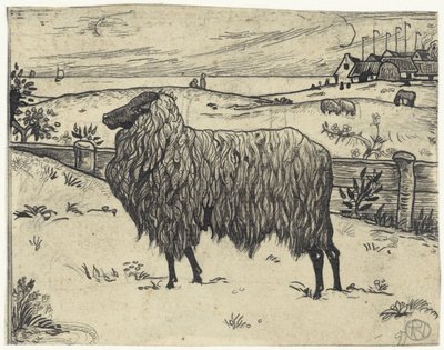 Ovelhas numa paisagem costeira de Richard Nicolaüs Roland Holst