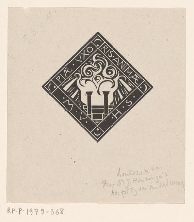Vinheta em memória de Maria Vincentia Huizinga-Schorer
Piae Uxoris Animae M.V.H.S. (título sobre o objecto) de Richard Nicolaüs Roland Holst