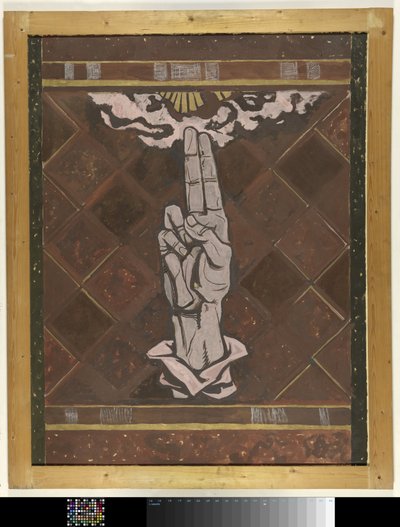 Ulcerando a mão; projeto para a figura da decoração de mármore no Supremo Tribunal de Haia de Richard Nicolaüs Roland Holst