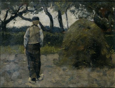 Um agricultor junto a um palheiro de Richard Nicolaus Holst Roland