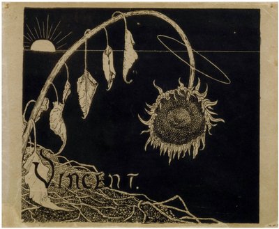 Desenho da capa da Exposição de Vincent van Gogh em Amsterdam par Holst, Richard Roland (1868-1938). Litografia, tamanho : 18,2x21 de Richard Nicolaus Holst Roland