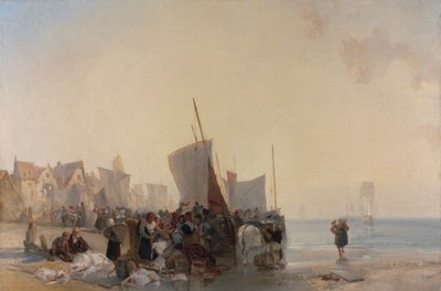 Um mercado de peixe perto de Boulogne de Richard Parkes Bonington
