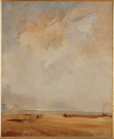 Uma vista da praia da Normandia ... de Richard Parkes Bonington