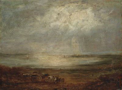 Cena de praia com carroça e cavalo, 1825 de Richard Parkes Bonington