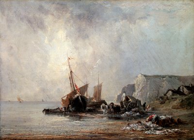 Barcos na costa da Normandia, 1823. de Richard Parkes Bonington