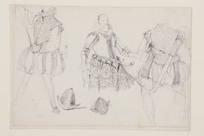 Estudos de vestuário de Richard Parkes Bonington