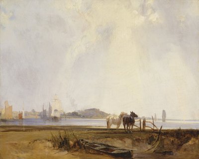 Paisagem perto de Quilleboeuf, França, c.1824-25 (óleo sobre tela) de Richard Parkes Bonington
