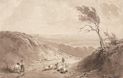 Trabalhadores da estrada, perto de Lillebonne de Richard Parkes Bonington
