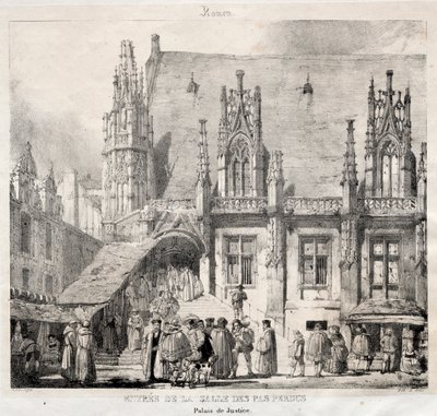 Rouen: Entrada para a Salle des Pas Perdus, Palácio da Justiça, 1824. de Richard Parkes Bonington