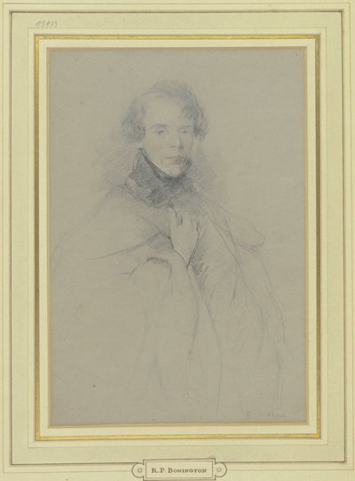 Autorretrato com casaco, figura até aos joelhos de Richard Parkes Bonington