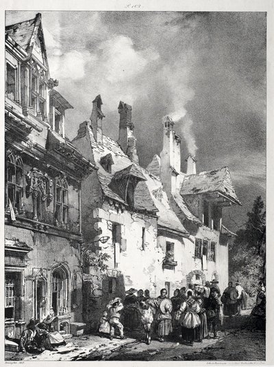 Rua nos arredores de Besançon, França de Richard Parkes Bonington