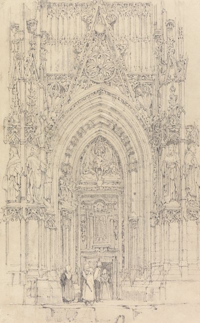 A Igreja de St. Wulfran, Abbeville: A Porta Norte da Frente Oeste de Richard Parkes Bonington