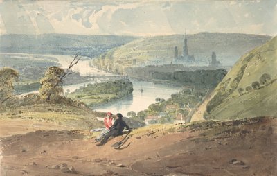 Vista de Rouen da colina de Santa Catarina, 1821-22. de Richard Parkes Bonington
