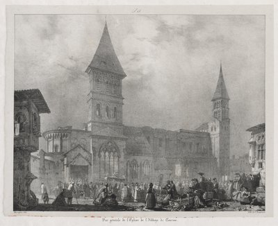 Viagens pitorescas e românticas na França antiga, Franche-Comté: Tournus Abbey Church de Richard Parkes Bonington