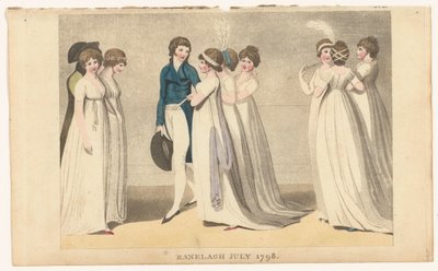 Revista Female Fashions of London and Paris: Ranelagh de Julho 1798 de Richard Phillips