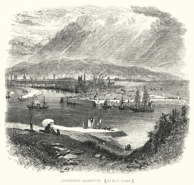 Aberdeen Harbour (gravura) de Richard Principal (after) Leitch