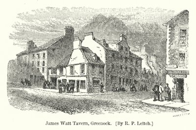James Watt Tavern, Greenock (gravura) de Richard Principal (after) Leitch