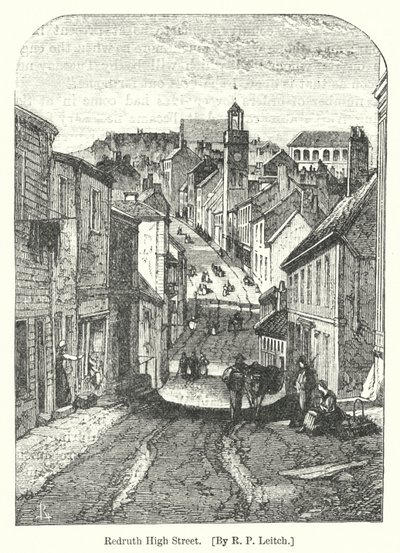 Redruth High Street (gravura) de Richard Principal (after) Leitch