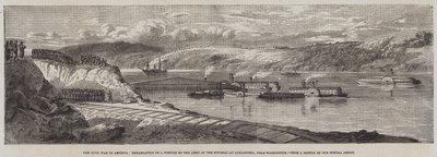 A Guerra Civil na América, o embarque de uma porção do exército do Potomac em Alexandria, perto de Washington de Richard Principal Leitch