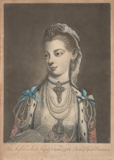 Rainha Charlotte, c.1762 (estampado) de Richard Purcell