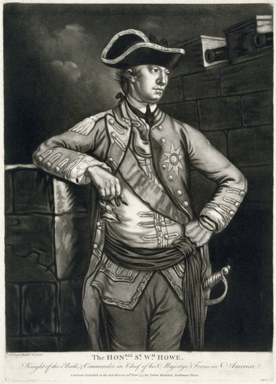 O Honble. Sr. Wm. Howe, Cavaleiro do Banho e Comandante-em-chefe das Forças de Sua Majestade na América de Richard Purcell
