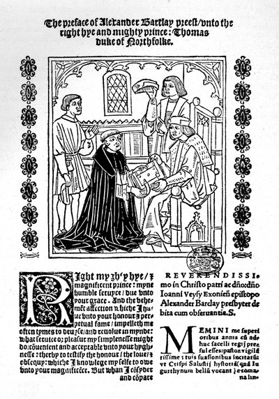 O tradutor que apresenta seu livro ao duque de Norfolk., C1500-1520, 1923 de Richard Pynson