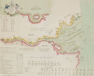 Carta do rio Tamisa e do estuário de Richard Stanier