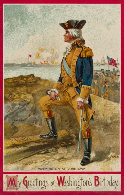 George Washington em Yorktown (cromolitografia) de Richard Veenfliet