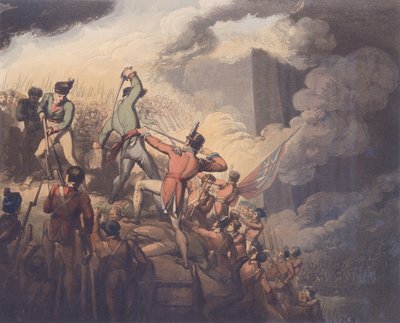 Badajoz, 6 de abril de 1812, de "As vitórias do duque de Wellington", gravado por T. Fielding, pub. 1819 (ver 115640) de Richard Westall