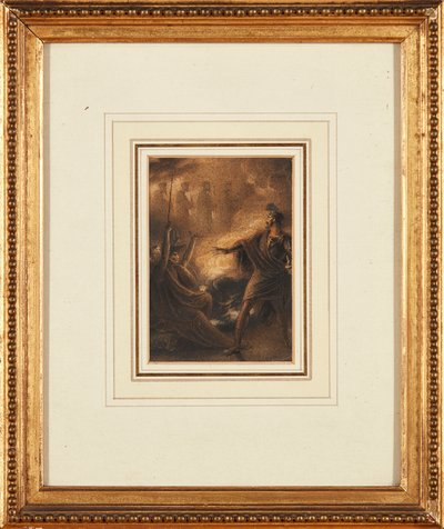 A Visão dos Descendentes de Banquo (tinta e aquarela) de Richard Westall