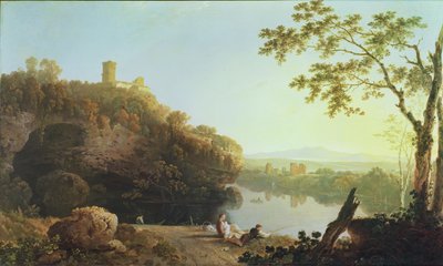 Paisagem Clássica: Vista sobre o Arno (óleo sobre tela) de Richard Wilson