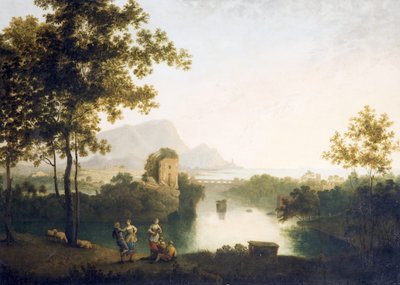 Noite no Rio Mouth com os camponeses a dançar (óleo sobre tela) de Richard Wilson