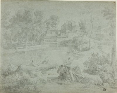 Paisagem italiana com banhistas de Richard Wilson