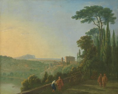 Lago Nemi e Genzano a partir do terraço do mosteiro capuchinho, ca. 1756-57. de Richard Wilson