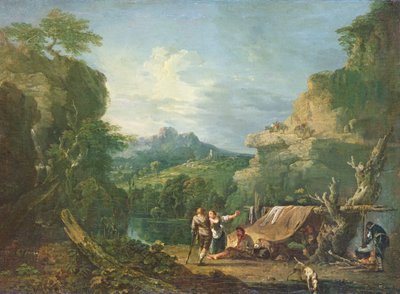 Paisagem com Banditti à volta de uma tenda de Richard Wilson