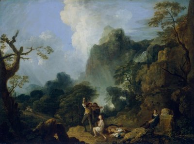 "Paisagem com Banditti: o assassinato", 1723-1782 de Richard Wilson