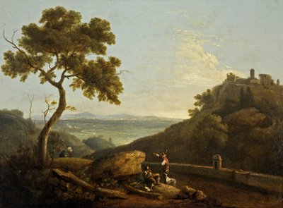 O Templo da Sibila e da Campagna, Tivoli, Itália (óleo sobre tela) de Richard Wilson