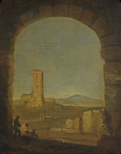 Torre del Fiscale, perto de Roma, Itália, c.1775 (óleo sobre tela) de Richard Wilson